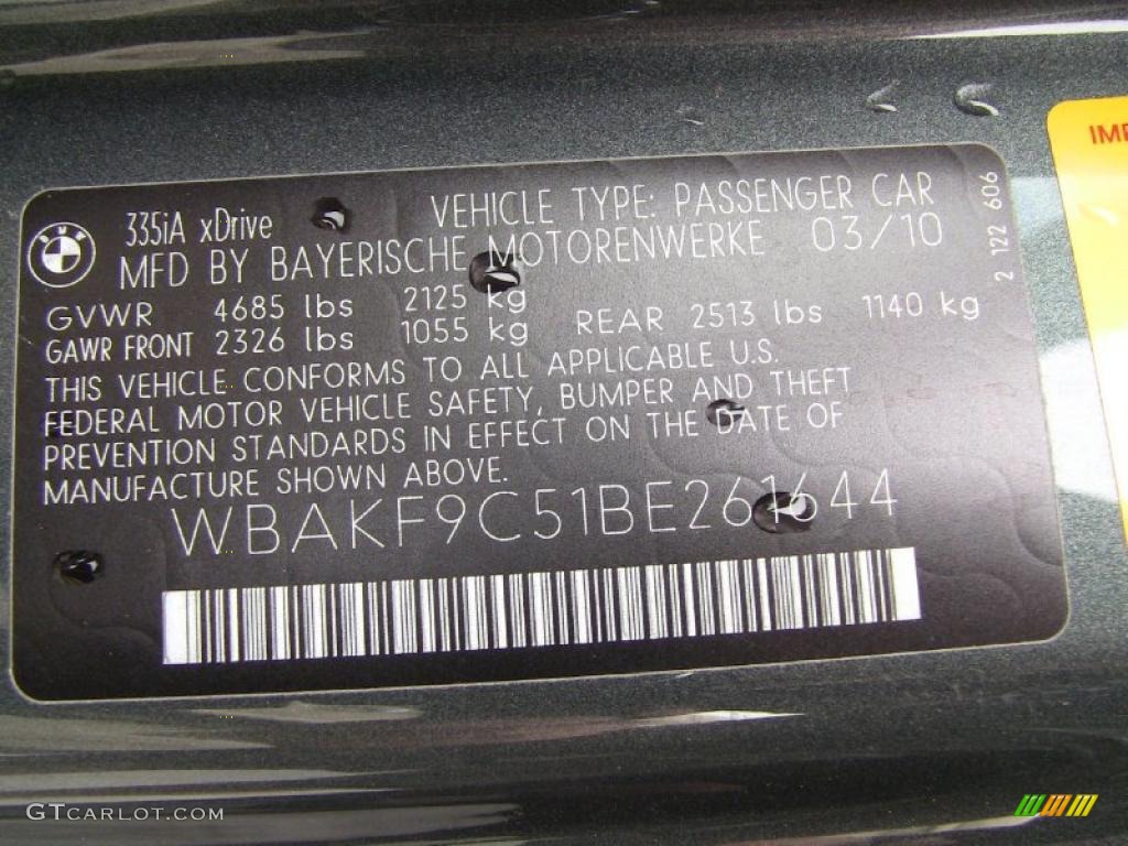 2011 BMW 3 Series 335i xDrive Coupe Info Tag Photo #49364504