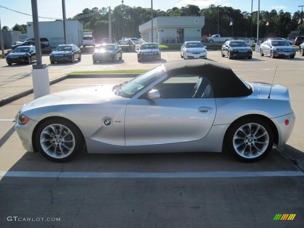 2003 Z4 2.5i Roadster - Titanium Silver Metallic / Black photo #2