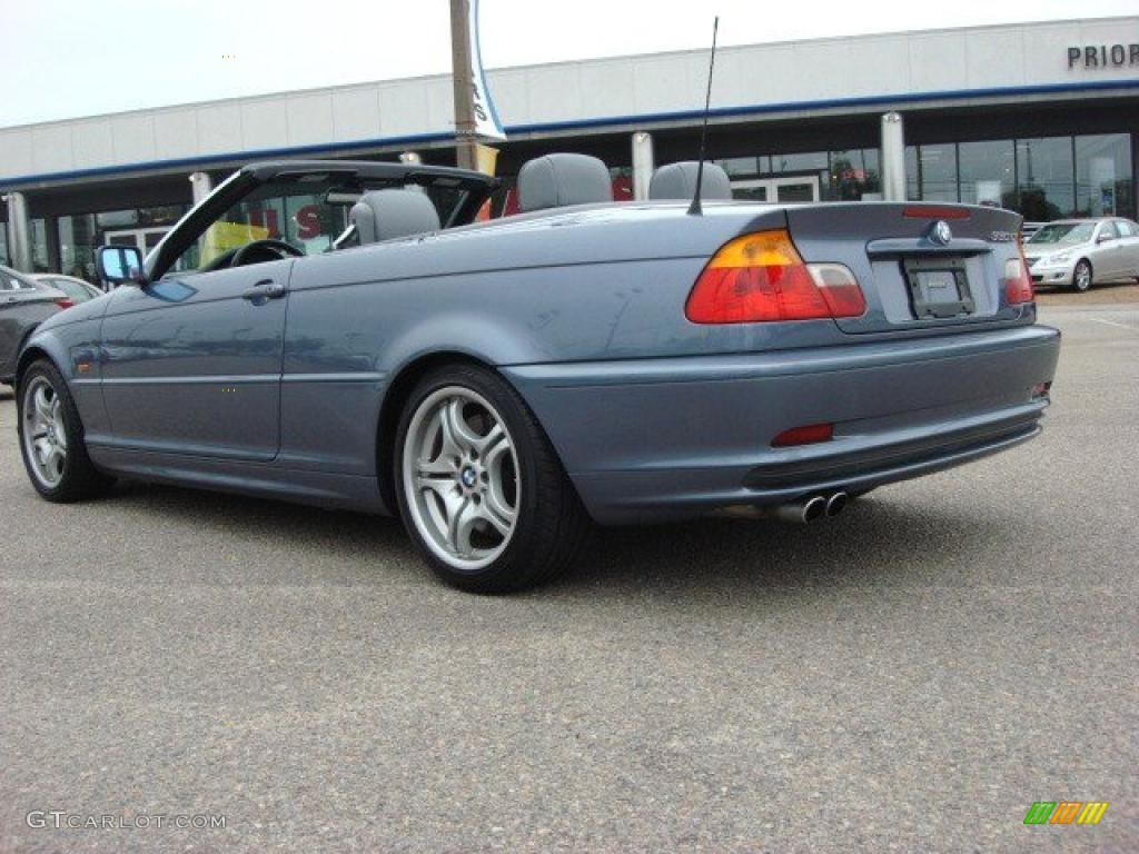 2001 3 Series 330i Convertible - Steel Blue Metallic / Grey photo #4