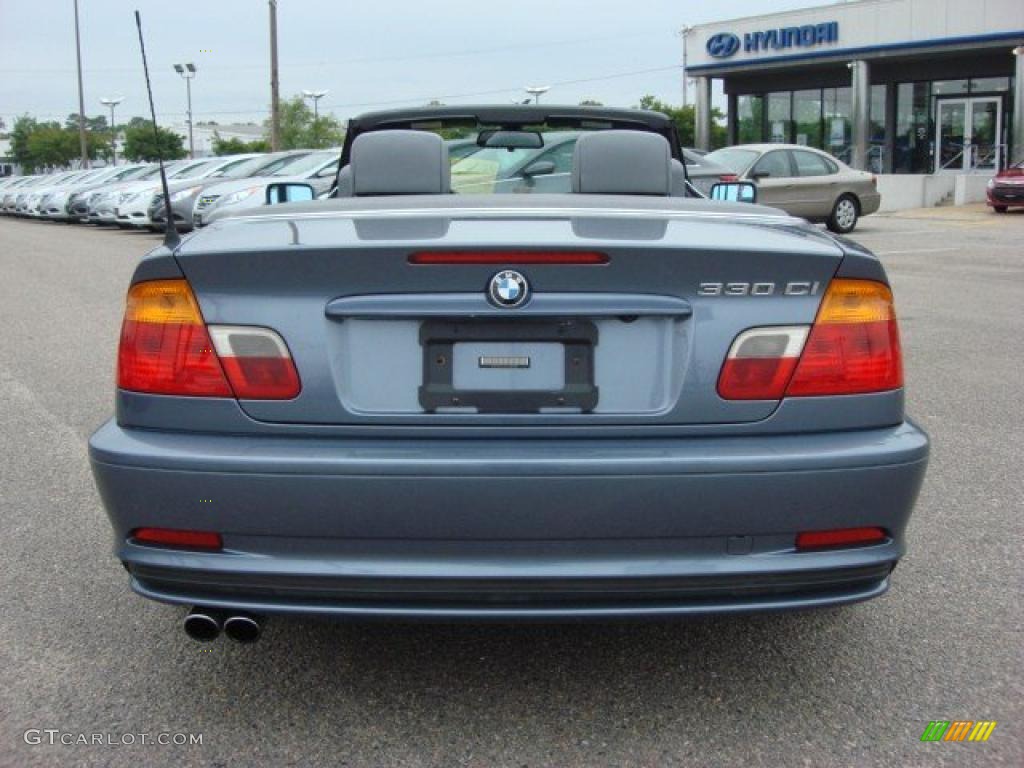 2001 3 Series 330i Convertible - Steel Blue Metallic / Grey photo #5