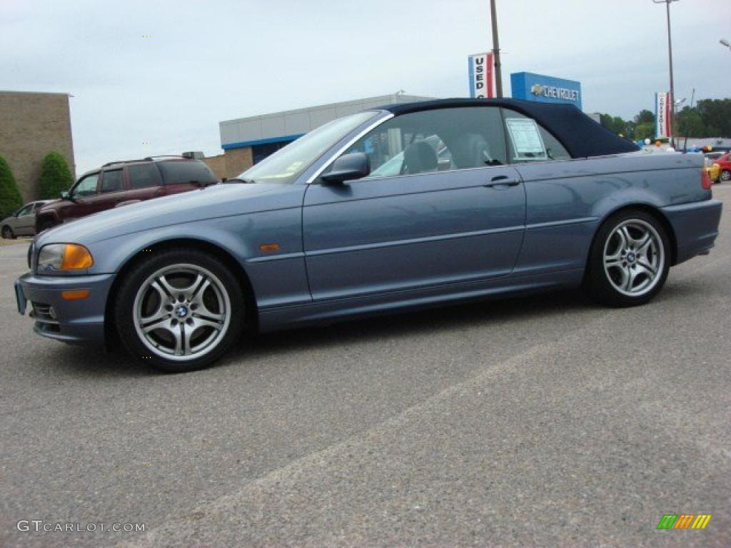 2001 3 Series 330i Convertible - Steel Blue Metallic / Grey photo #29