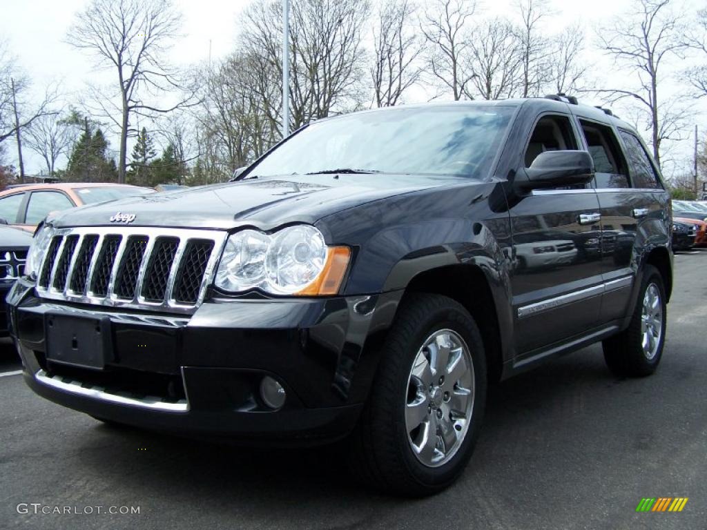 2008 Grand Cherokee Overland 4x4 - Black / Dark Slate Gray/Light Graystone photo #1