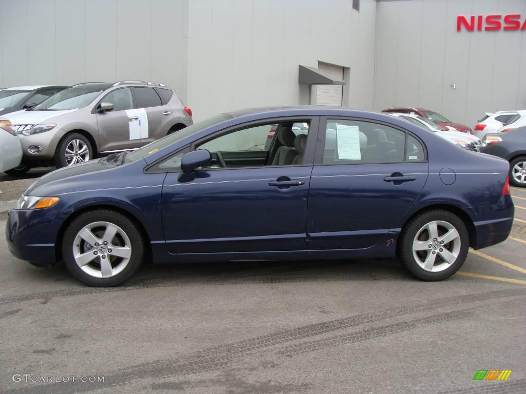 2007 Civic EX Sedan - Royal Blue Pearl / Gray photo #3