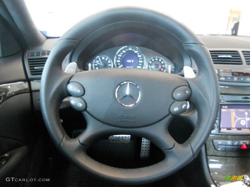 2009 Mercedes-Benz E 63 AMG Sedan Black Steering Wheel Photo #49376408