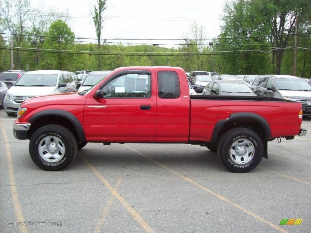 Radiant Red 2002 Toyota Tacoma Xtracab 4x4 Exterior Photo #49376657