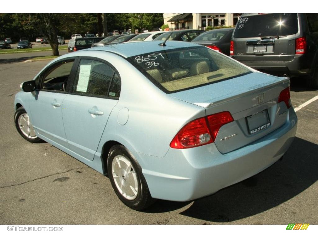 2007 Civic Hybrid Sedan - Opal Silver Blue Metallic / Ivory photo #8