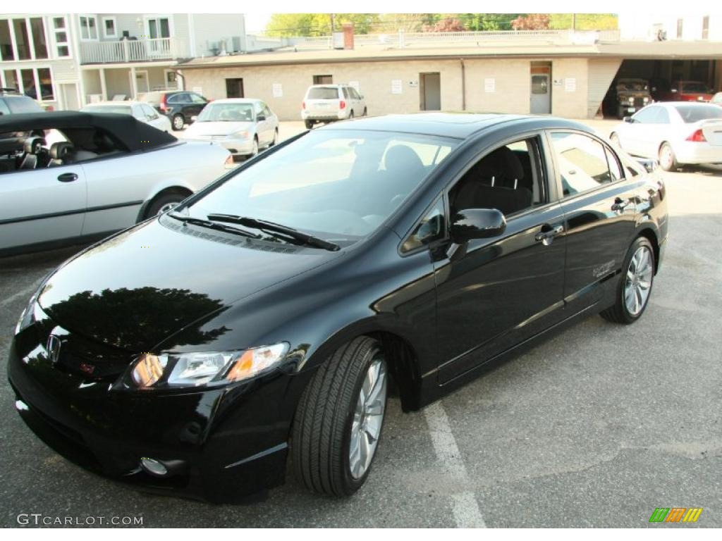 Crystal Black Pearl 2010 Honda Civic Si Sedan Exterior Photo #49377878