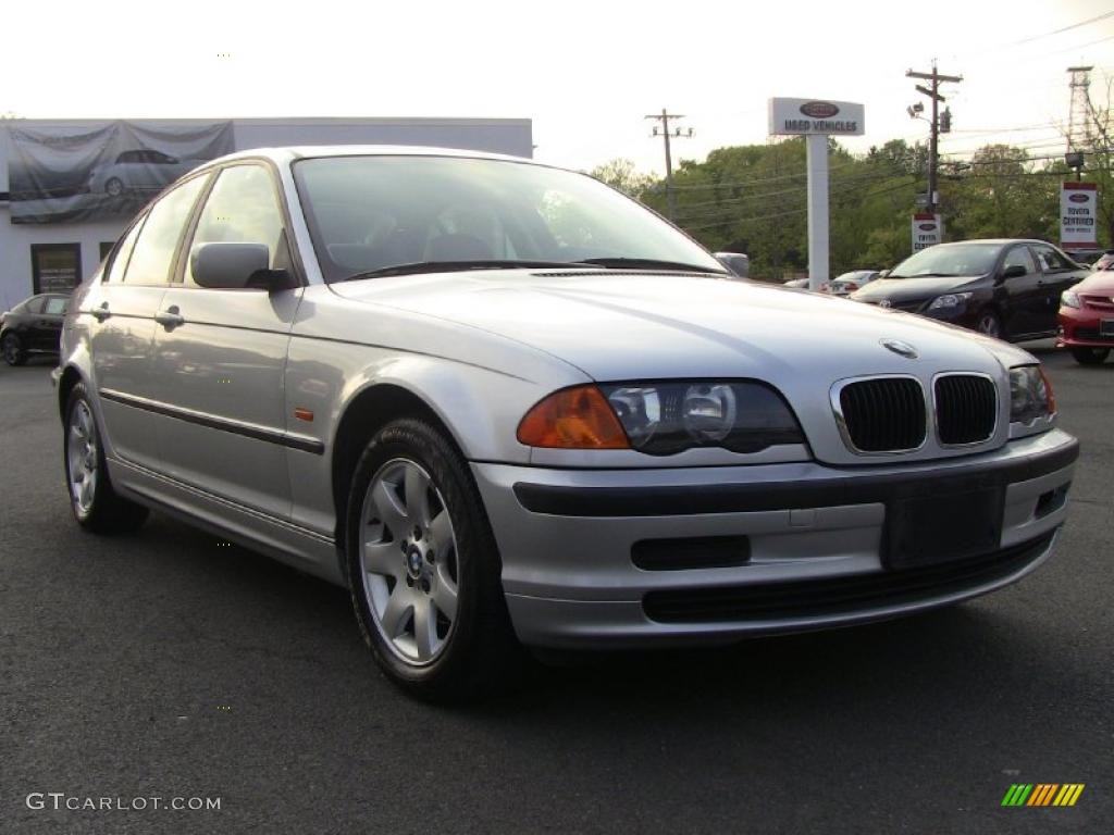 2000 3 Series 323i Sedan - Titanium Silver Metallic / Black photo #3