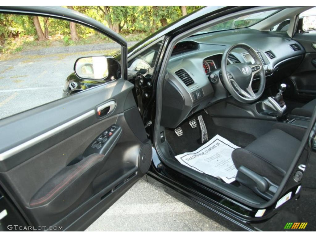 Black Interior 2010 Honda Civic Si Sedan Photo #49378040