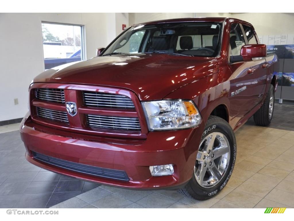 2011 Ram 1500 Sport Crew Cab - Deep Cherry Red Crystal Pearl / Dark Slate Gray photo #2