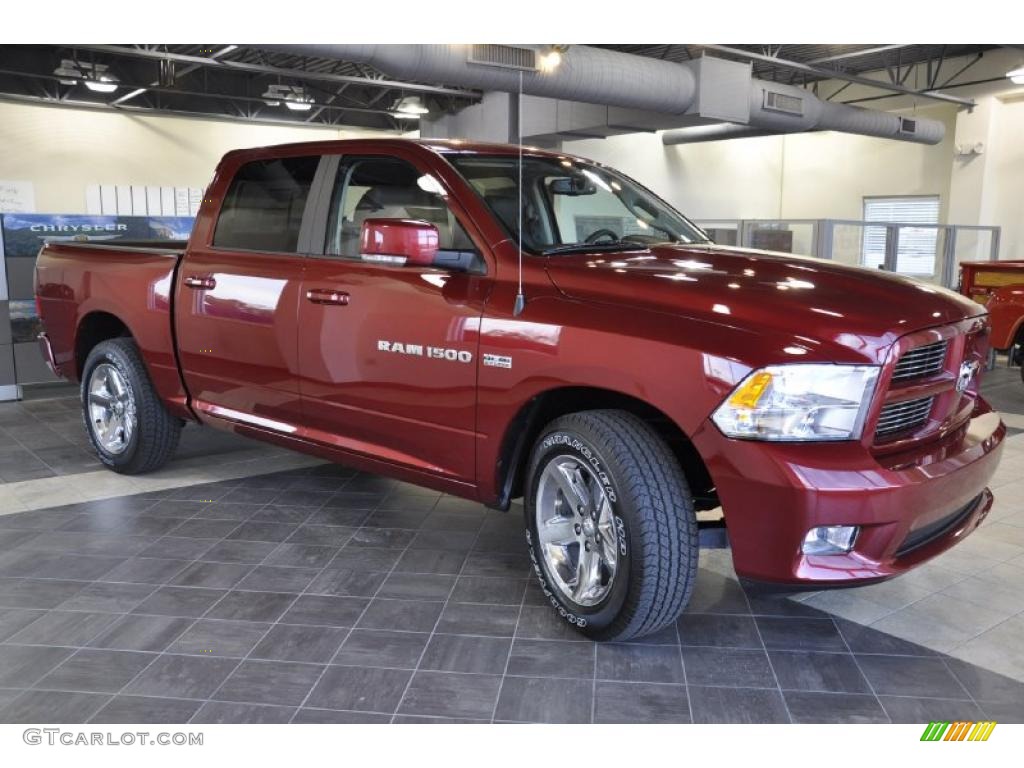 2011 Ram 1500 Sport Crew Cab - Deep Cherry Red Crystal Pearl / Dark Slate Gray photo #4
