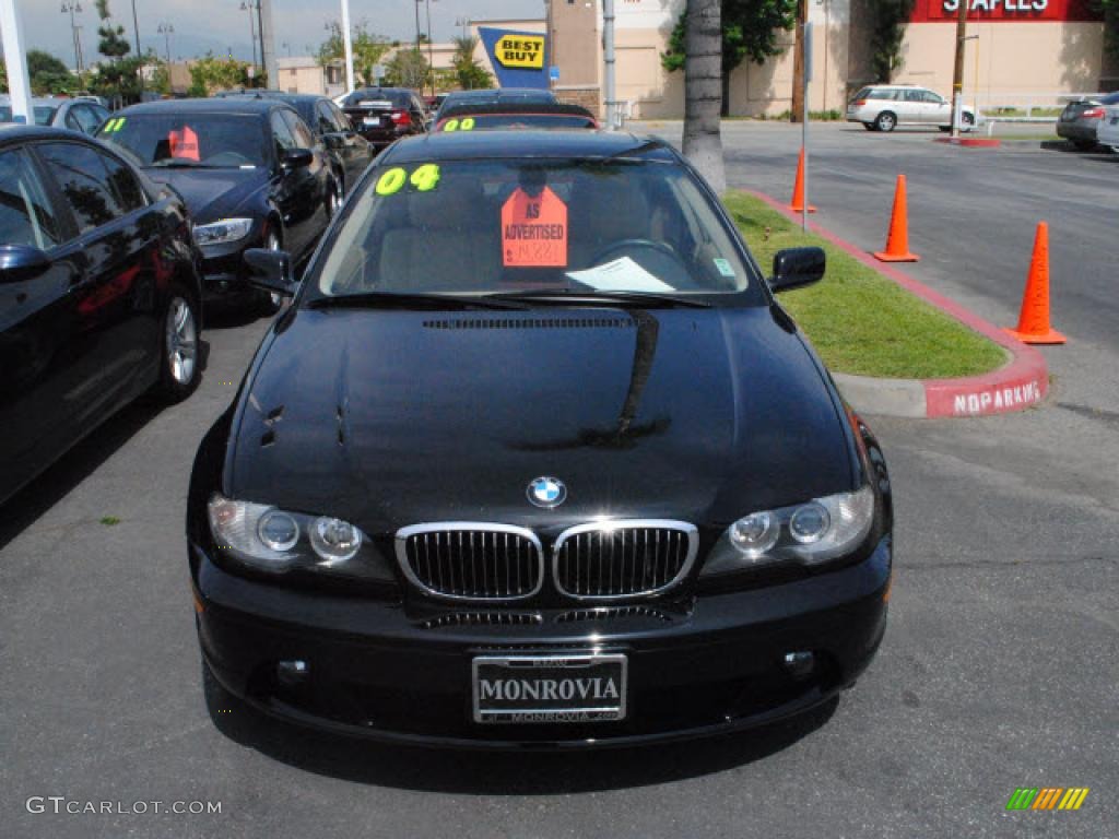 2004 3 Series 330i Coupe - Jet Black / Sand photo #2