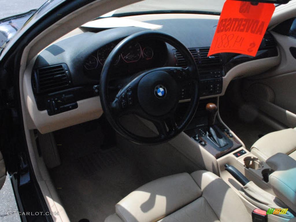 2004 3 Series 330i Coupe - Jet Black / Sand photo #12