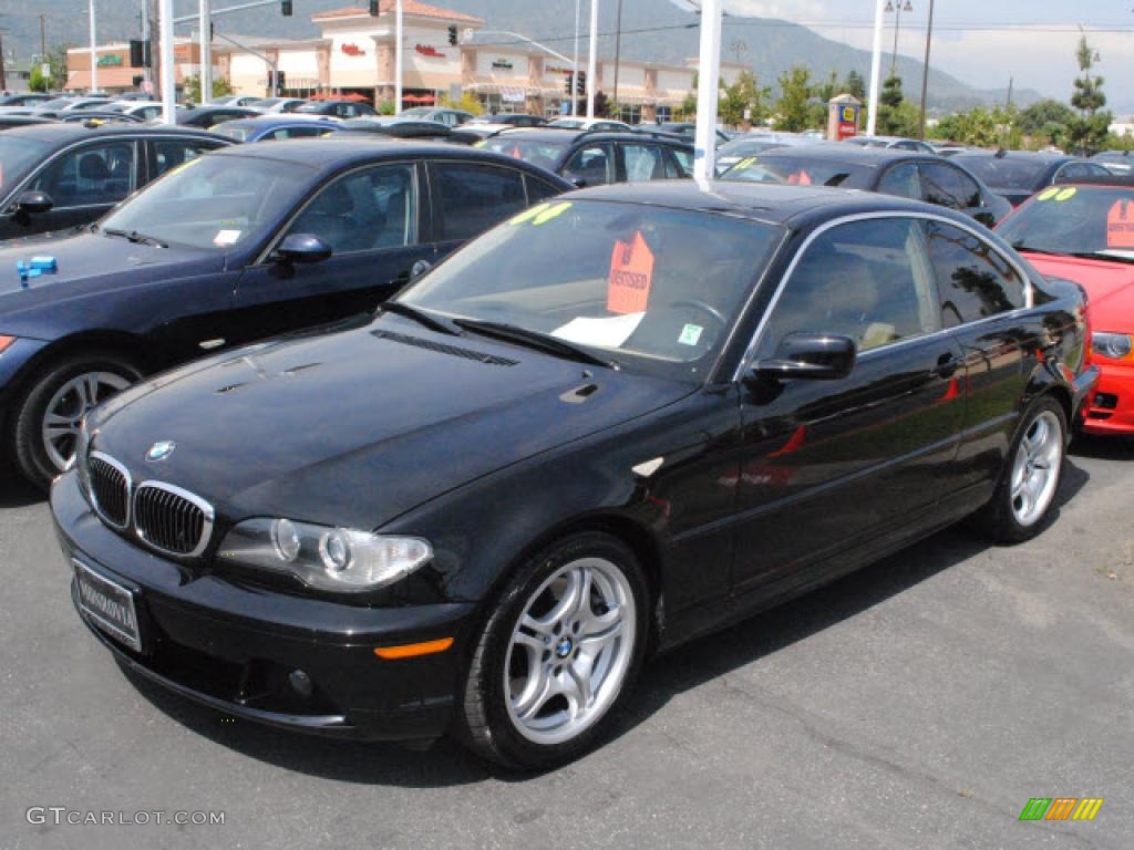 2004 3 Series 330i Coupe - Jet Black / Sand photo #24