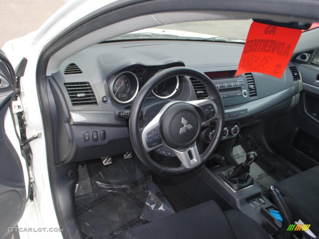 Black Sport Fabric Interior 2010 Mitsubishi Lancer Evolution GSR Photo #49383233