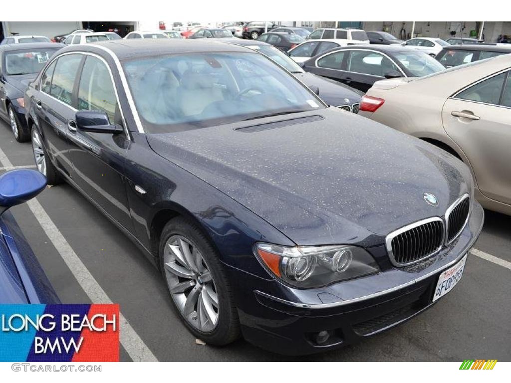 2008 7 Series 750Li Sedan - Monaco Blue Metallic / Cream Beige photo #1