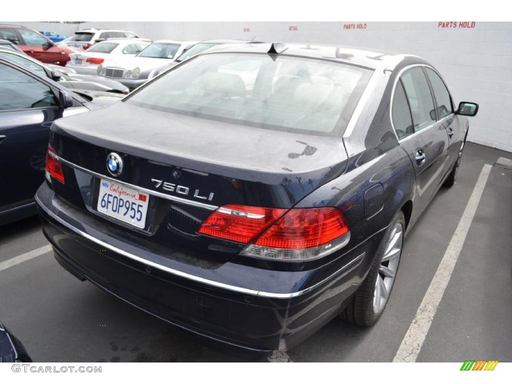 2008 7 Series 750Li Sedan - Monaco Blue Metallic / Cream Beige photo #3