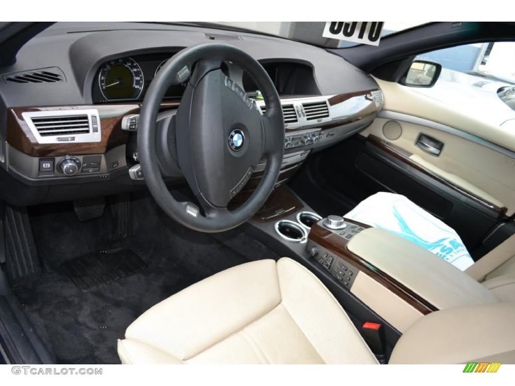 Beige Interior 2008 BMW 7 Series 750i Sedan Photo #49383941