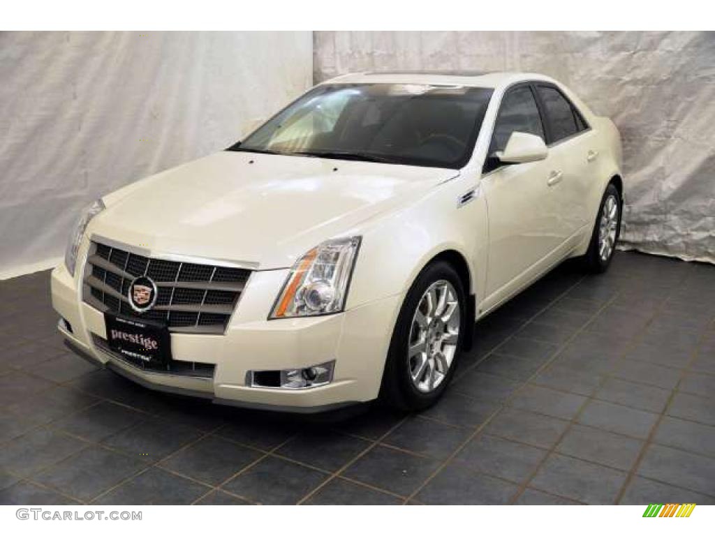 2009 CTS 4 AWD Sedan - White Diamond Tri-Coat / Ebony photo #1