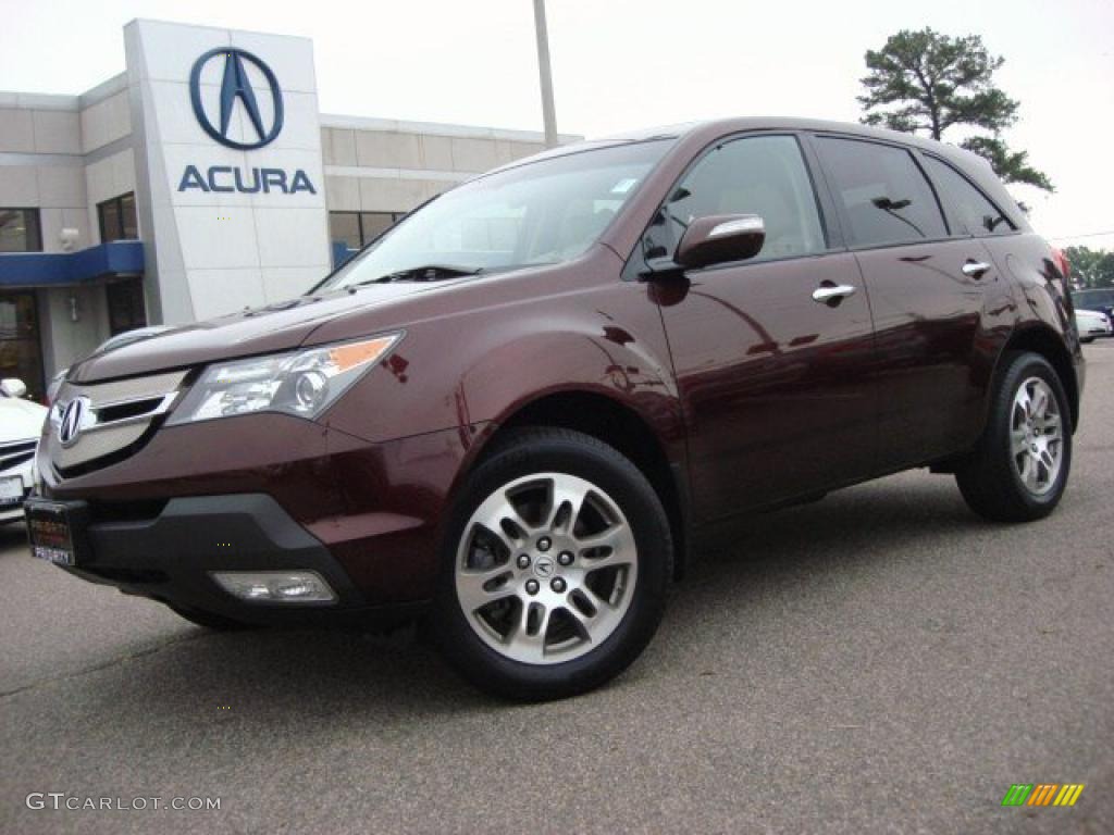 2007 MDX Technology - Dark Cherry Red Pearl / Parchment photo #2