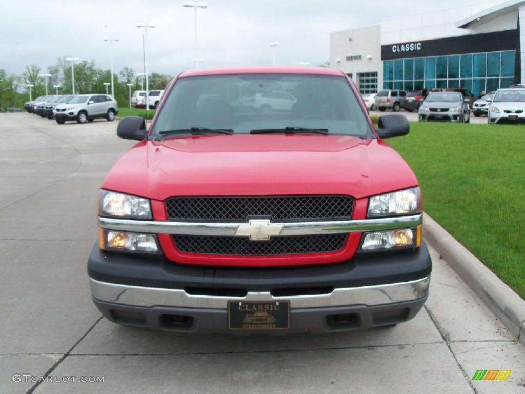 2004 Silverado 1500 LS Extended Cab - Victory Red / Dark Charcoal photo #8