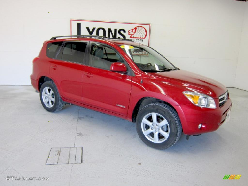 2007 RAV4 Limited 4WD - Barcelona Red Pearl / Ash Gray photo #24