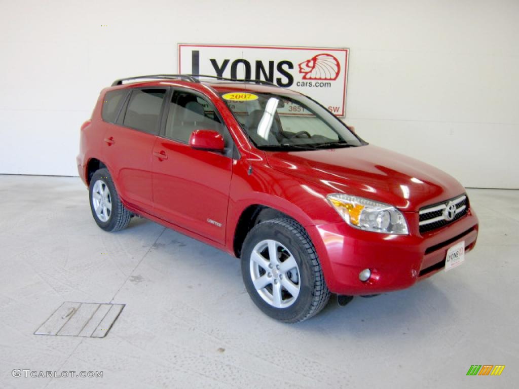 2007 RAV4 Limited 4WD - Barcelona Red Pearl / Ash Gray photo #25