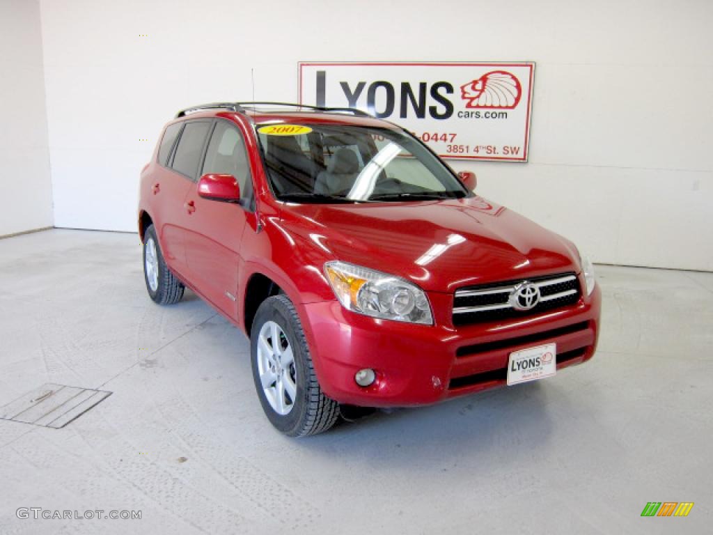2007 RAV4 Limited 4WD - Barcelona Red Pearl / Ash Gray photo #26