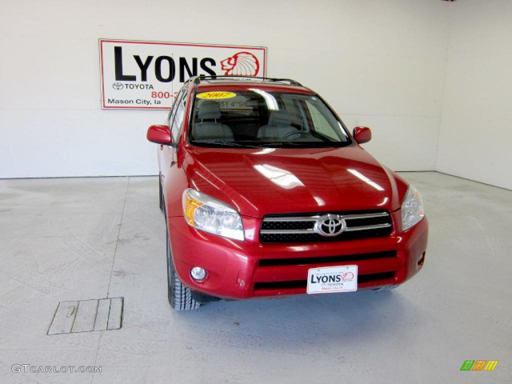 2007 RAV4 Limited 4WD - Barcelona Red Pearl / Ash Gray photo #27