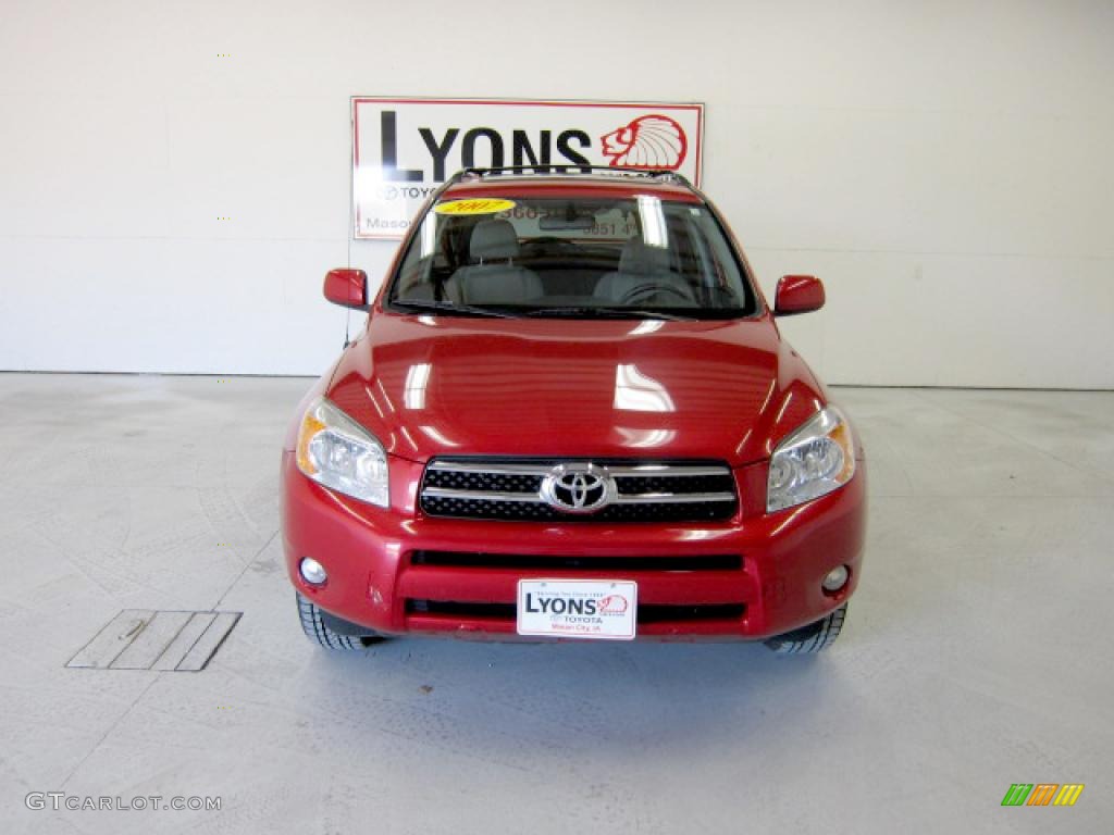2007 RAV4 Limited 4WD - Barcelona Red Pearl / Ash Gray photo #28