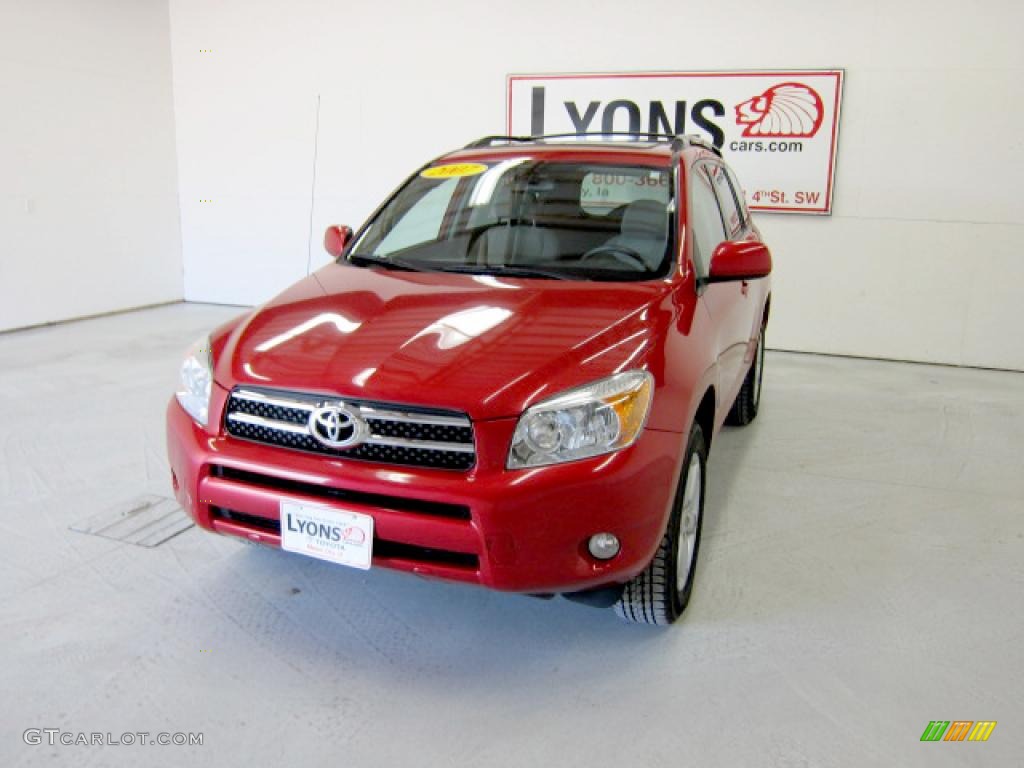 2007 RAV4 Limited 4WD - Barcelona Red Pearl / Ash Gray photo #29