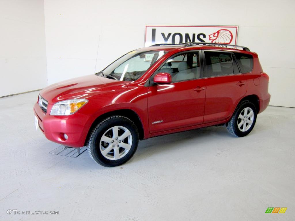 2007 RAV4 Limited 4WD - Barcelona Red Pearl / Ash Gray photo #31