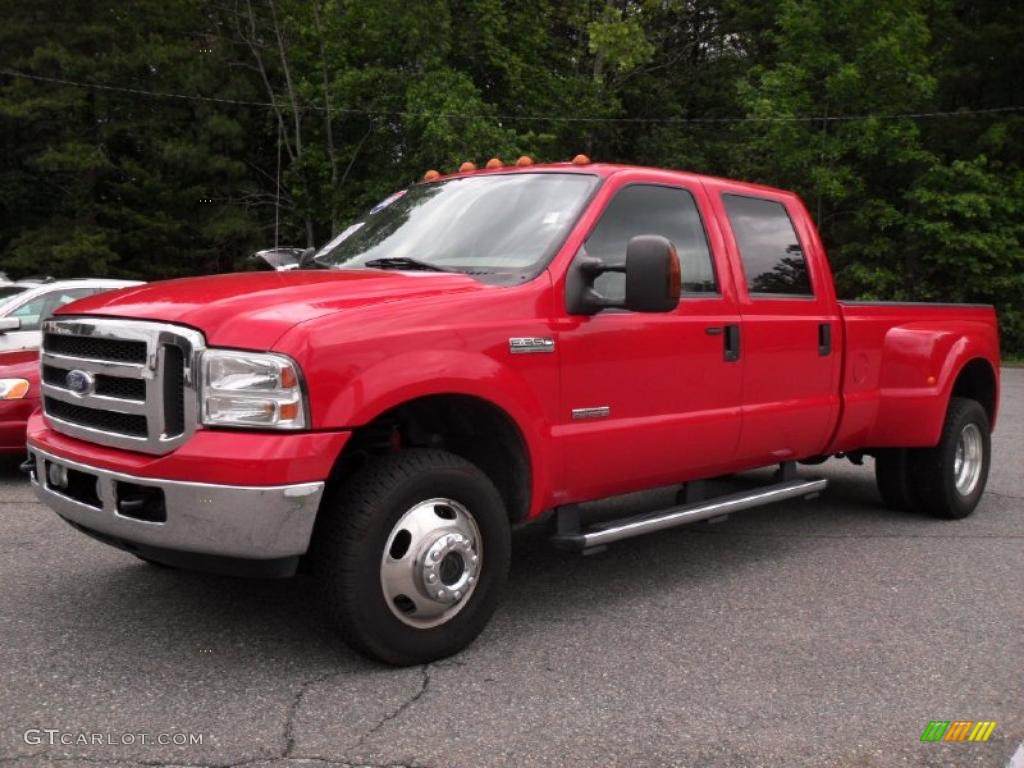 2005 F350 Super Duty Lariat Crew Cab 4x4 Dually - Red / Tan photo #1