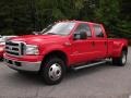 2005 Red Ford F350 Super Duty Lariat Crew Cab 4x4 Dually  photo #1