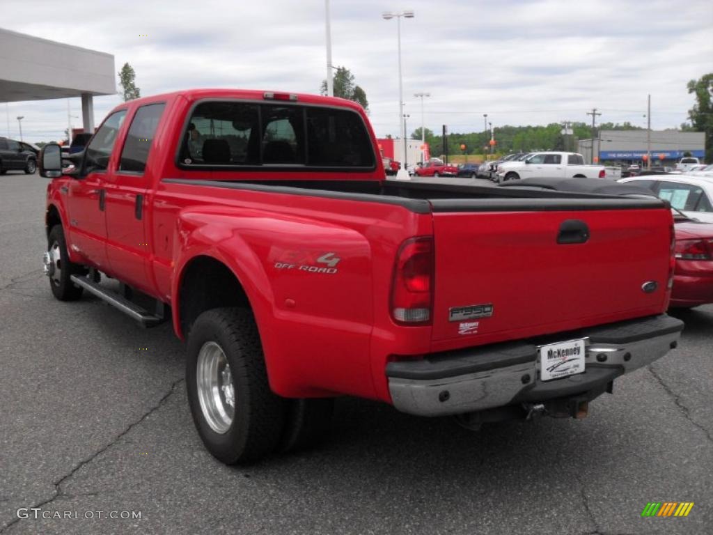 2005 F350 Super Duty Lariat Crew Cab 4x4 Dually - Red / Tan photo #2