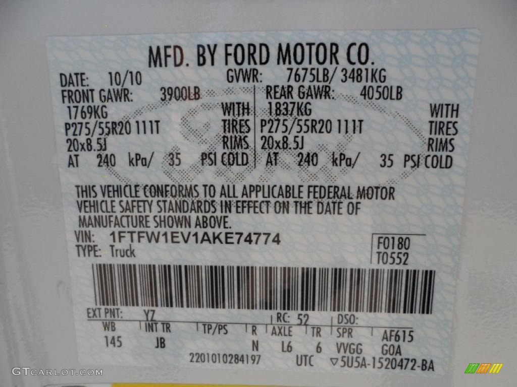 2010 F150 FX4 SuperCrew 4x4 - Oxford White / Black photo #55