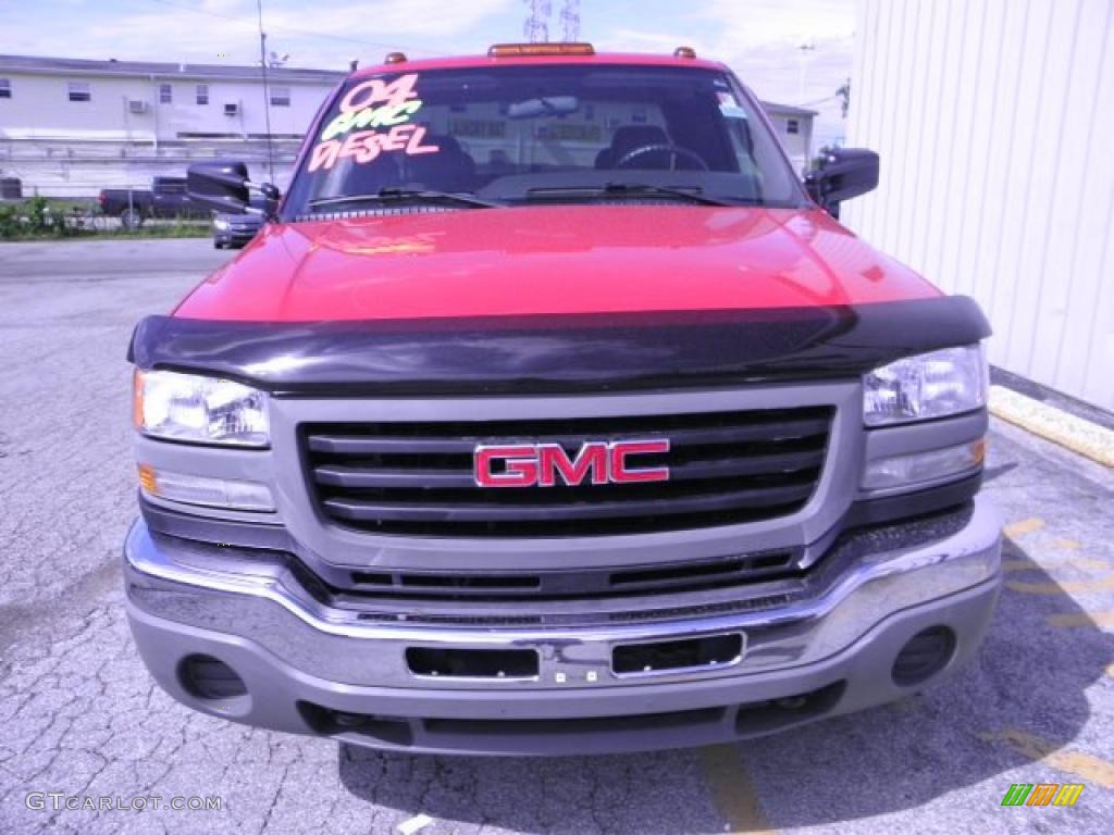 2004 Sierra 3500 SLE Extended Cab 4x4 Dually - Victory Red / Pewter photo #2