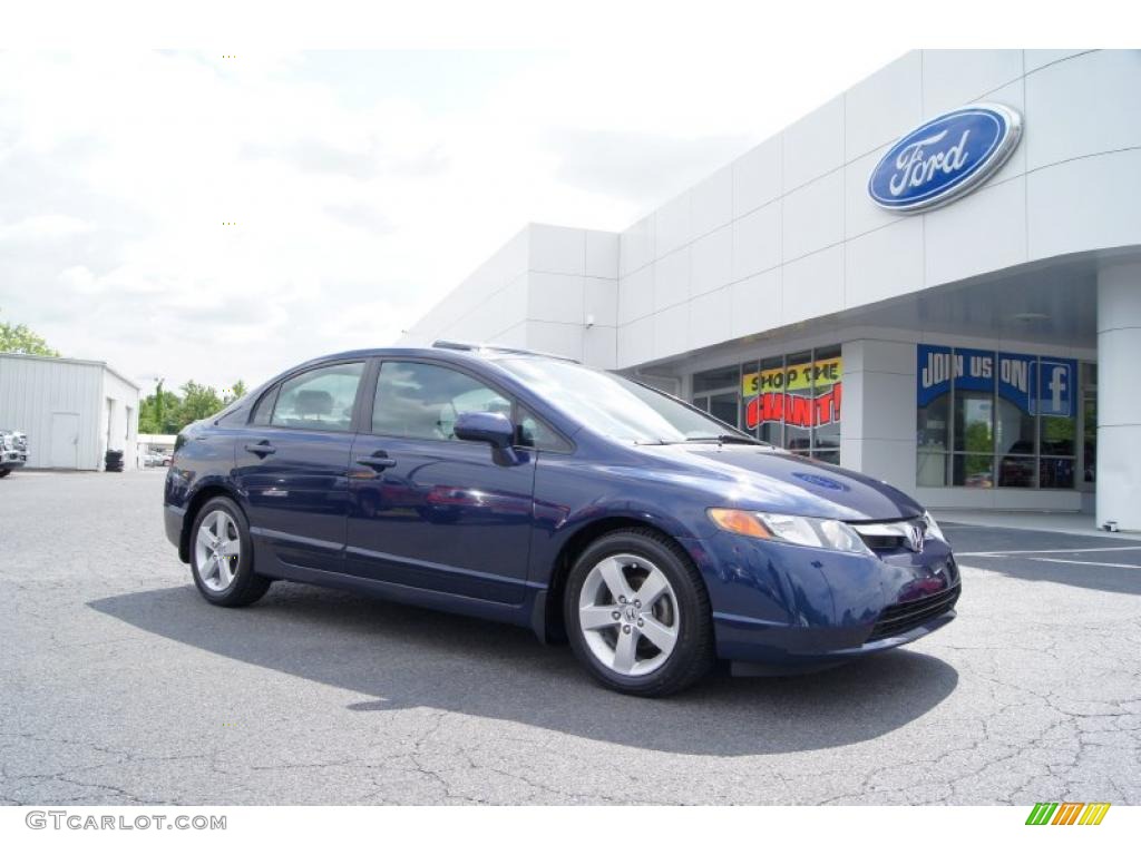 2007 Civic EX Sedan - Royal Blue Pearl / Gray photo #1