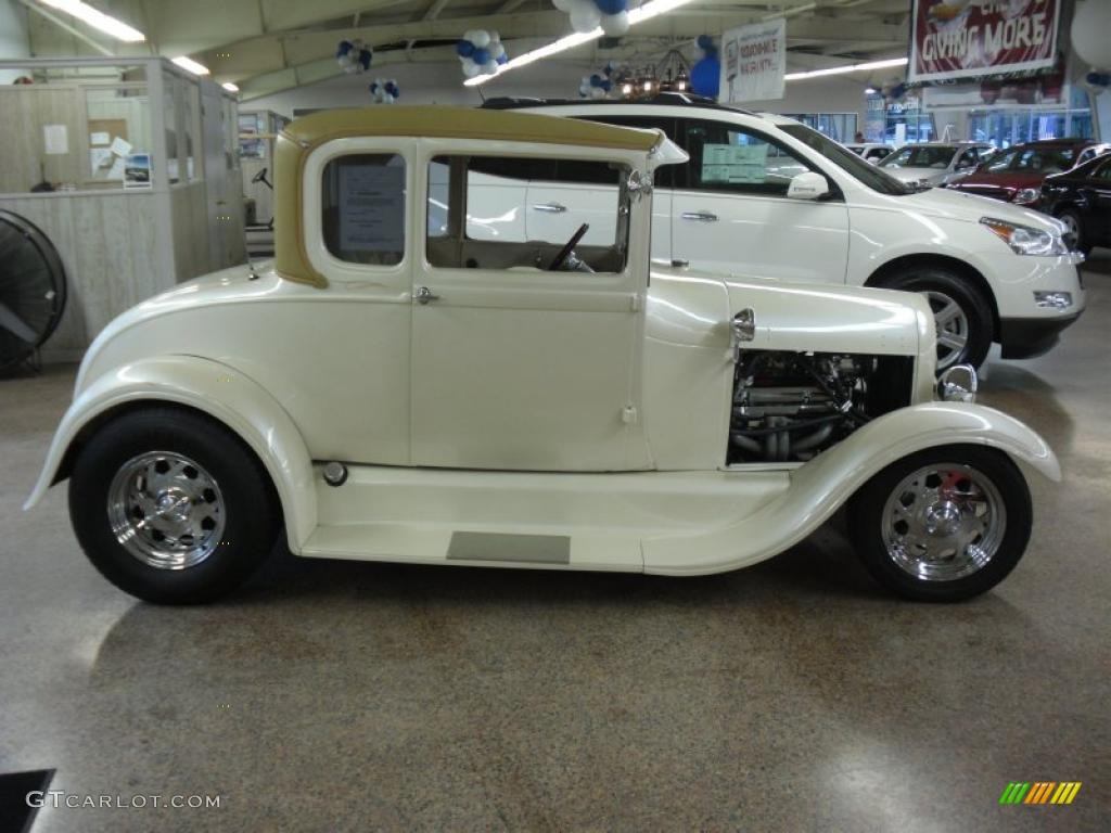 Pearl White 1929 Ford Model A Coupe Hot Rod Exterior Photo #49401206