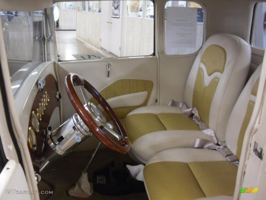 White/Tan Interior 1929 Ford Model A Coupe Hot Rod Photo #49401269