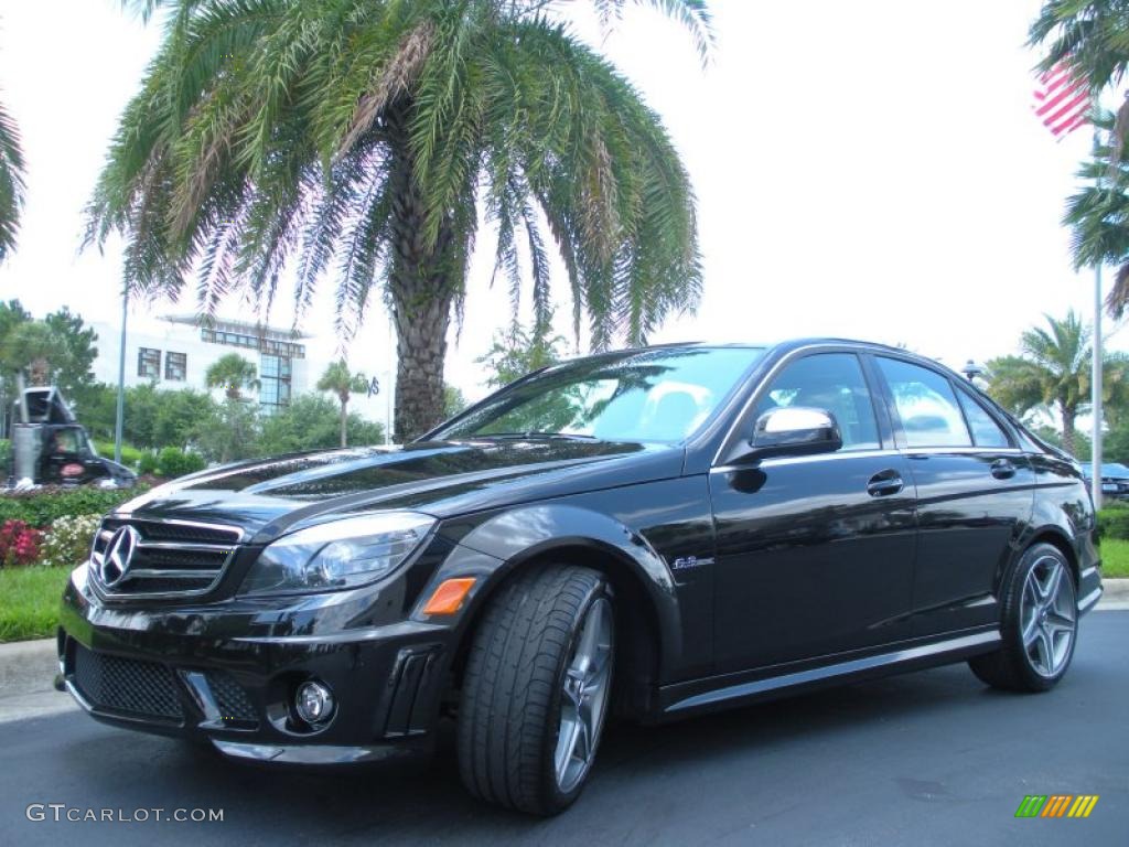 Obsidian Black Metallic 2009 Mercedes-Benz C 63 AMG Exterior Photo #49402172