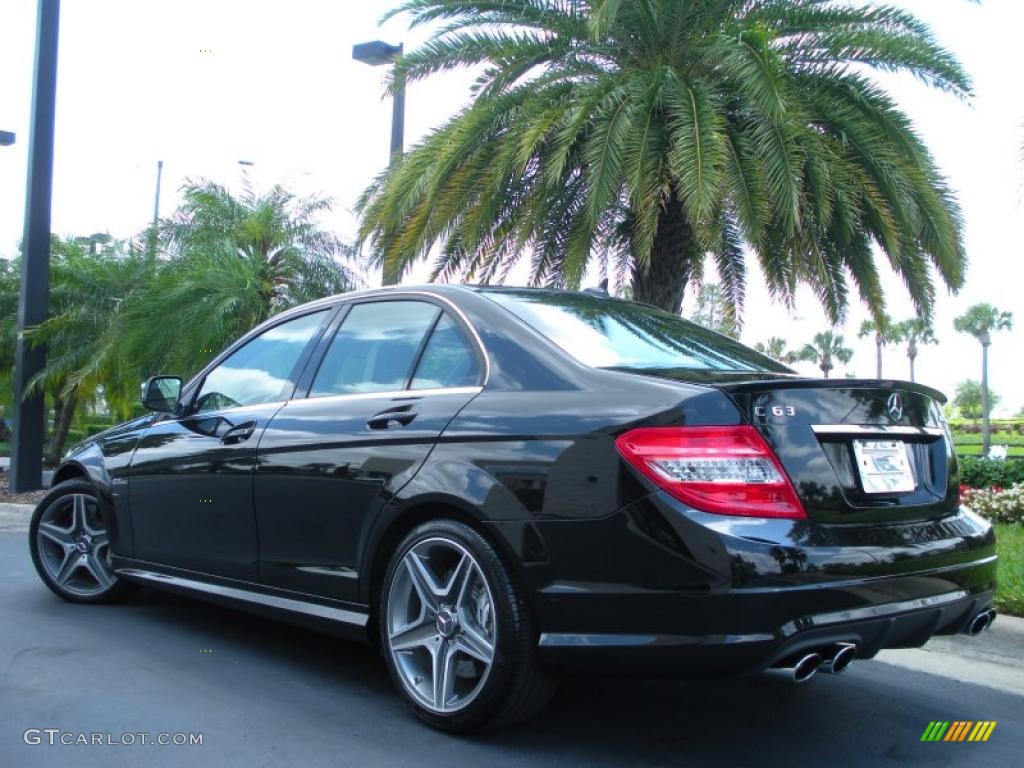 Obsidian Black Metallic 2009 Mercedes-Benz C 63 AMG Exterior Photo #49402274