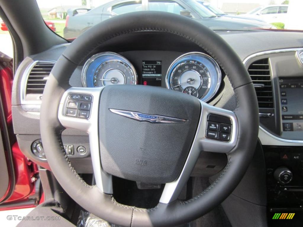 2011 Chrysler 300 Limited Black Steering Wheel Photo #49402705