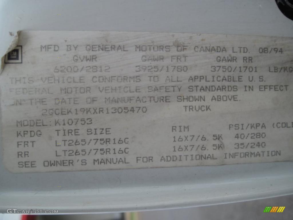 1994 C/K K1500 Z71 Extended Cab 4x4 - White / Red photo #23