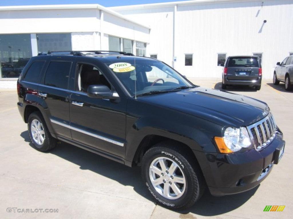 2008 Grand Cherokee Overland 4x4 - Black / Saddle Brown/Dark Slate Gray photo #1