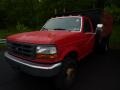 1997 Vermillion Red Ford F350 XL Regular Cab Dually Stake Truck  photo #5