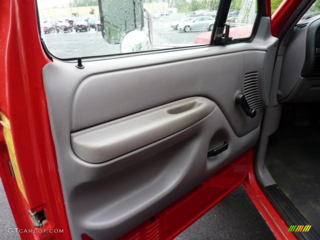 1997 Ford F350 XL Regular Cab Dually Stake Truck Opal Grey Door Panel Photo #49407108