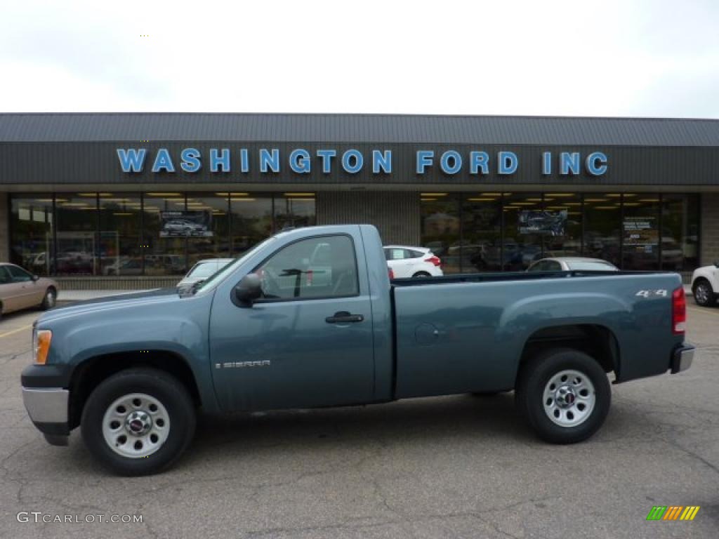 2008 Sierra 1500 Regular Cab 4x4 - Stealth Gray Metallic / Dark Titanium photo #1