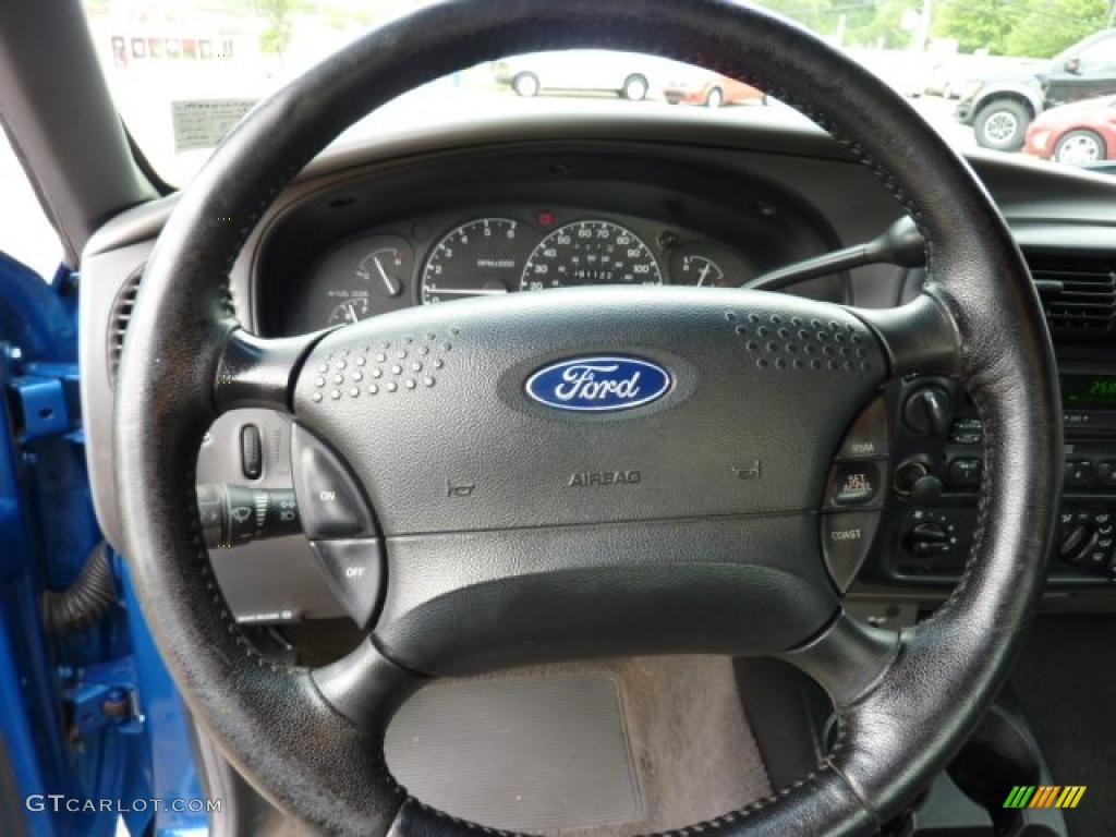 2001 Ford Ranger XLT SuperCab 4x4 Dark Graphite Steering Wheel Photo #49408665