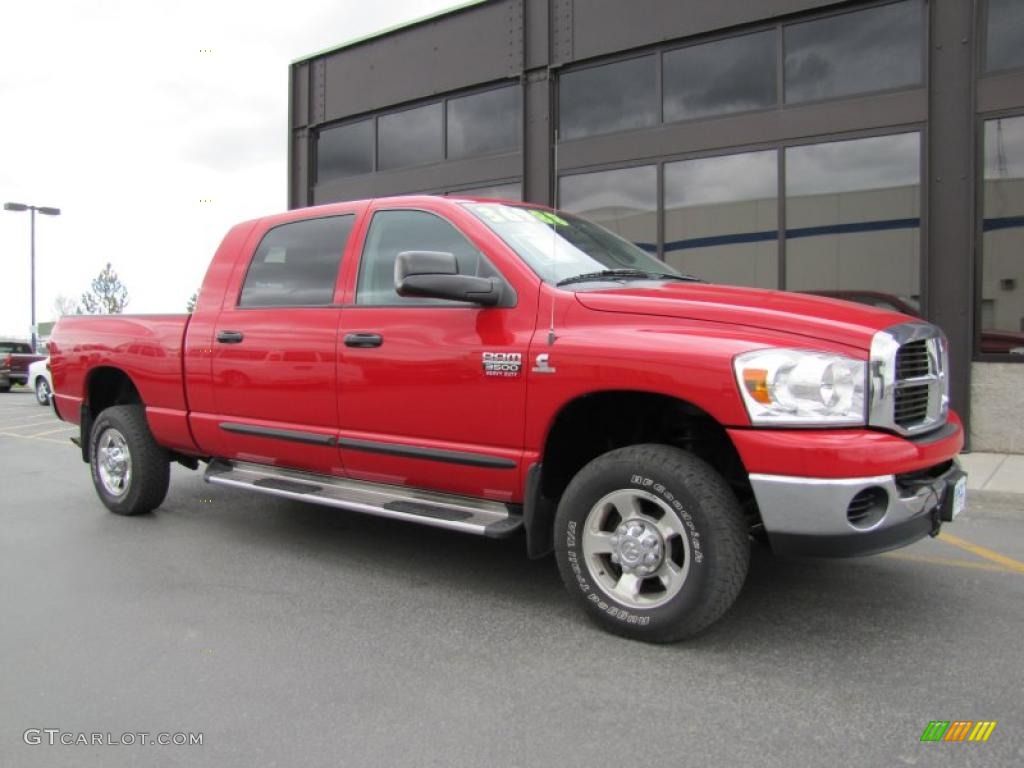 Flame Red 2008 Dodge Ram 3500 SLT Mega Cab 4x4 Exterior Photo #49409094